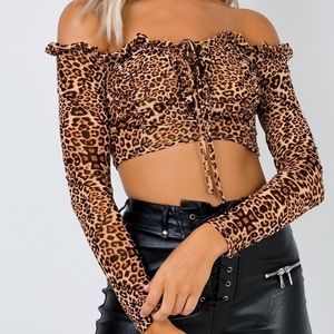 Princess Polly Explosive Punk Crop Top - Leopard